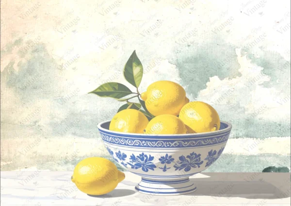 bowl of lemons | jrv rice paper | A4